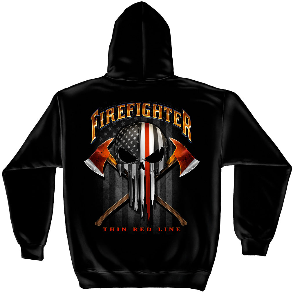 Firefighter Punisher Style Skull Hoodie - Main Image