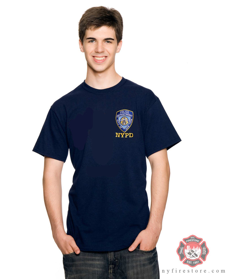 NYPD Navy Embroidered Logo T-Shirt