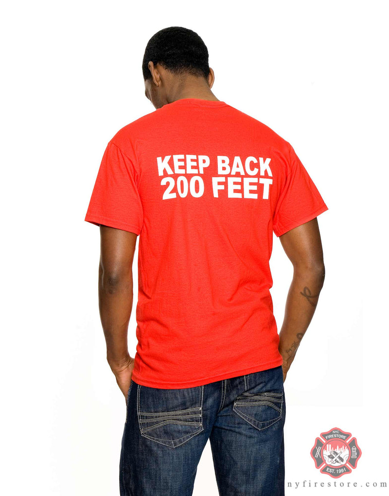 FDNY "Keep Back 200 Feet" Tee Shirt Red