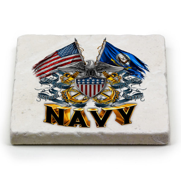 U.S. Navy Flags Stone Coaters (Set of 4)