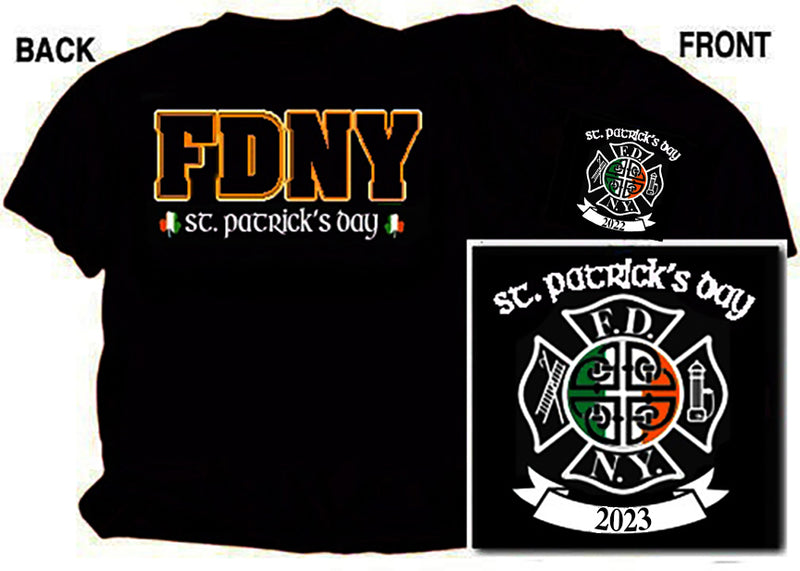2023 Black FDNY Saint Patrick's Day Tee