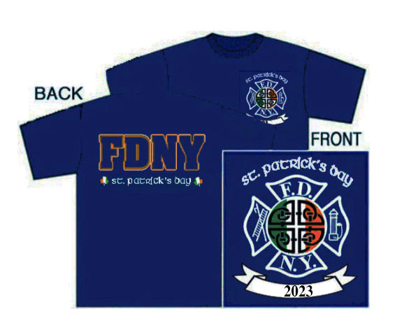 2023 Navy FDNY Saint Patrick's Day Tee