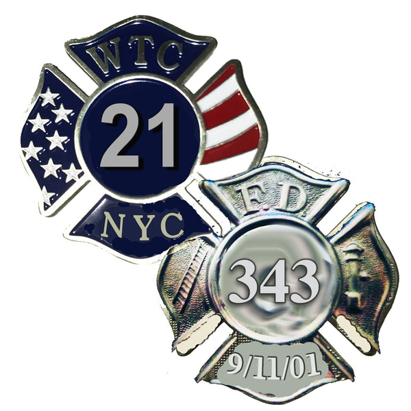 1.75" 21 Years Gone WTC FIRE Memorial Challenge Coin
