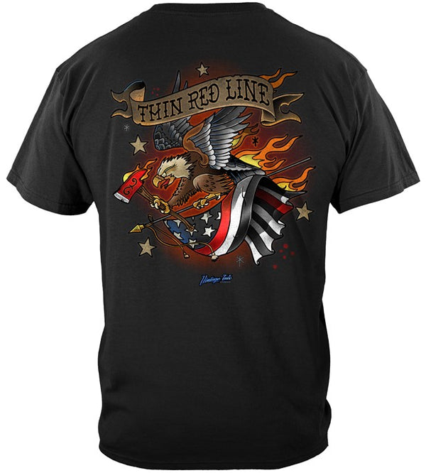 Thin Red Line Patriotic Eagle Tattoo Tee