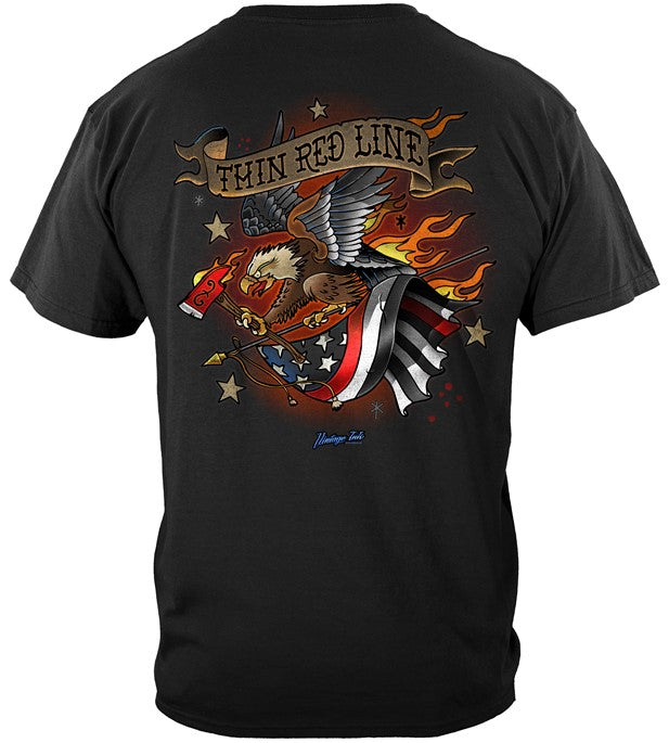 Thin Red Line Patriotic Eagle Tattoo Tee