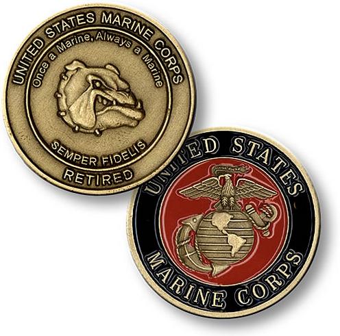 1.50" United States Marine Corps "Retired" Challenge Coin