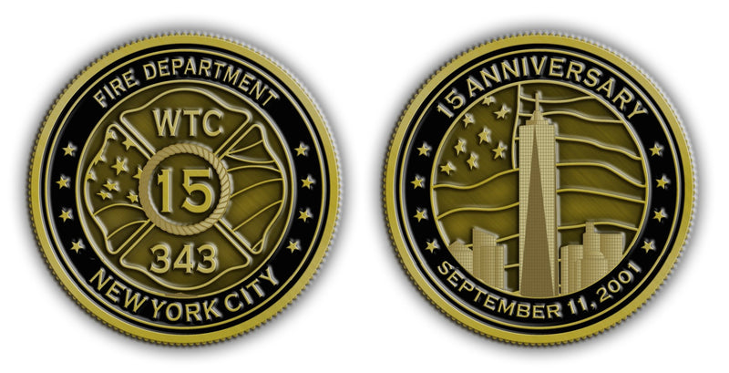 SOLD OUT 1.75" 15th Anniversary FIRE World Trade Center Commemorative Coin