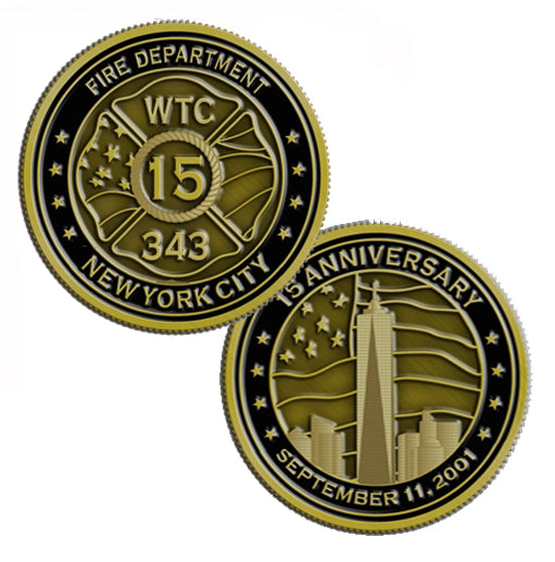 SOLD OUT 1.75" 15th Anniversary FIRE World Trade Center Commemorative Coin
