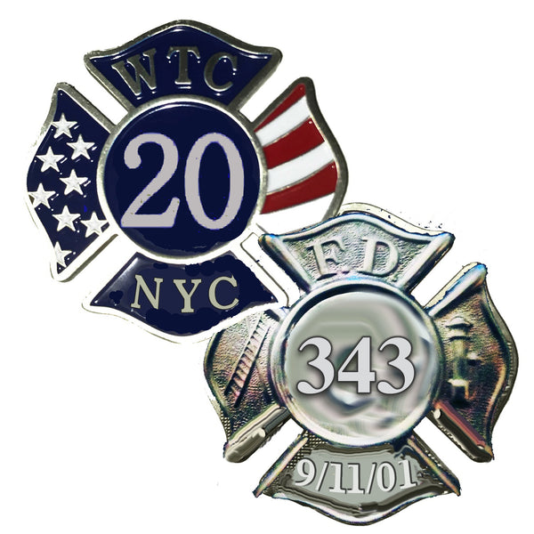 1.75" 20 Years Gone WTC FIRE Memorial Challenge Coin