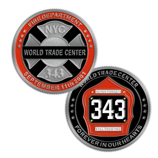 1.75" 343 Shield WTC Memorial Challenge Coin