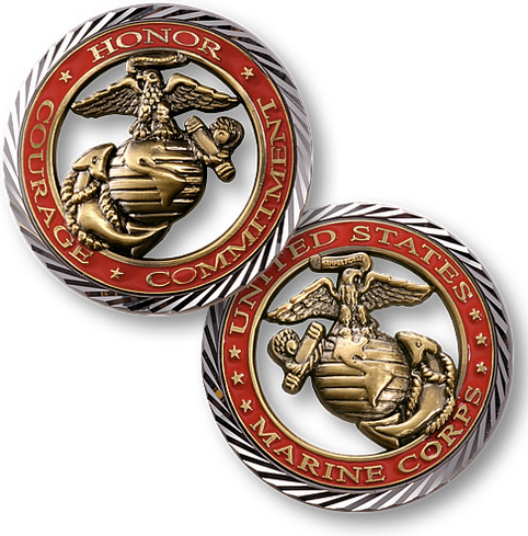 1.75" United States Marine Corps "Values" Challenge Coin