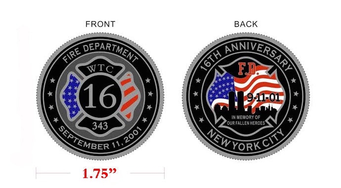 SOLD OUT 1.75" World Trade Center 16th Anniversary Commemorative Coin