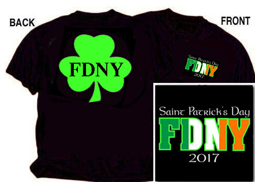 2017 Black Irish FDNY St. Patrick's Day Tee