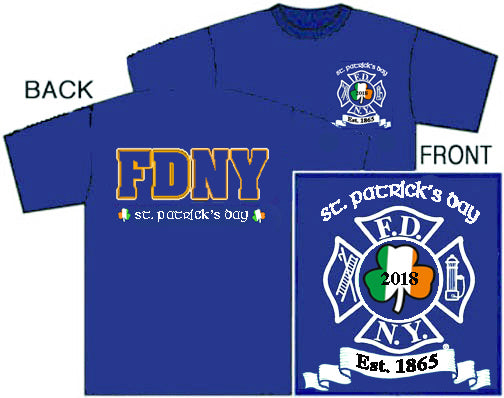 2018 Navy FDNY St. Patrick's Day Tee Shirt