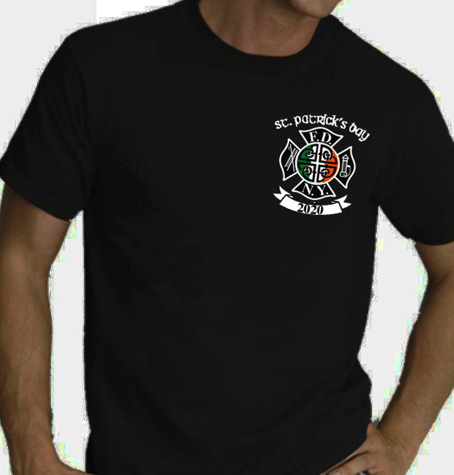 2020 Black FDNY St Patrick's Day Tee