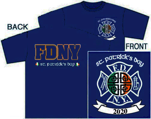 2020 Navy FDNY St Patrick's Day Tee