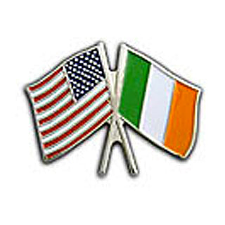 American & Irish Flag Pin