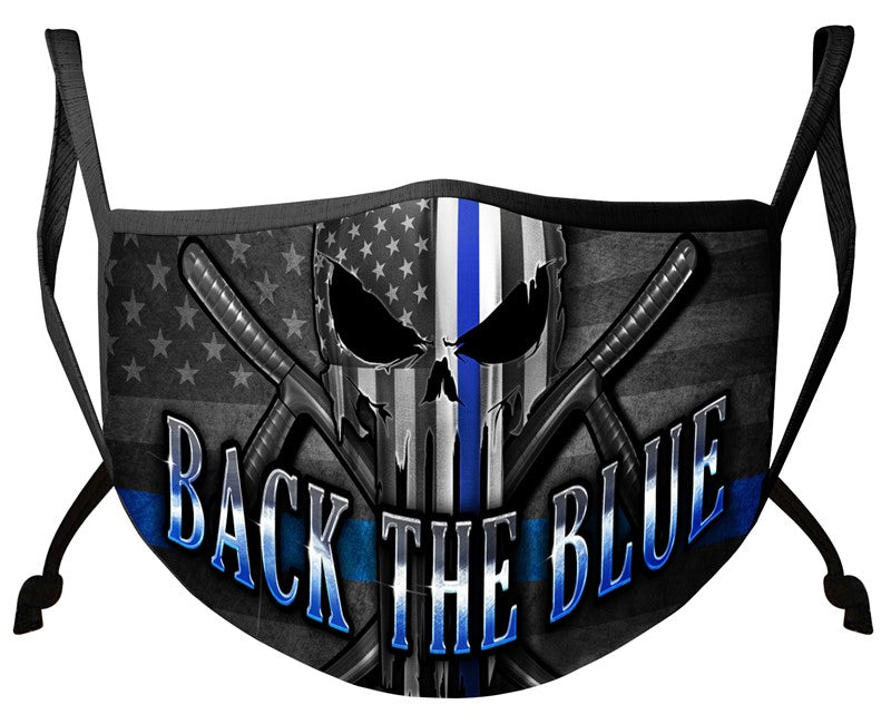 "Back the Blue" Punisher PPE Mask