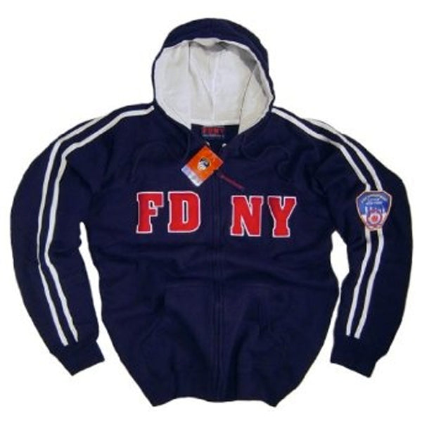 FDNY Kids Navy Zipper Hooded Sweatshirt