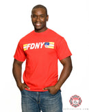 FDNY Red Stripe Keep Back 200 Feet Tee Shirt