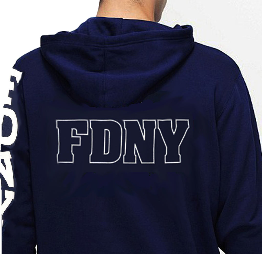 FDNY Hoodie Sweatshirt - New York City Fire Department - Navy Blue - Size XL