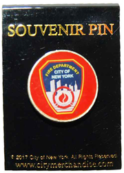 FDNY Round Red Lapel Pin
