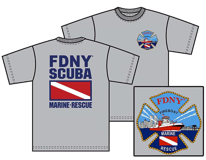 FDNY SCUBA MARINE Rescue Tee Shirt