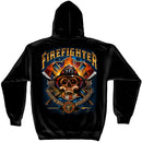 Firefighter Patriotic Skull Graphic Hoodie