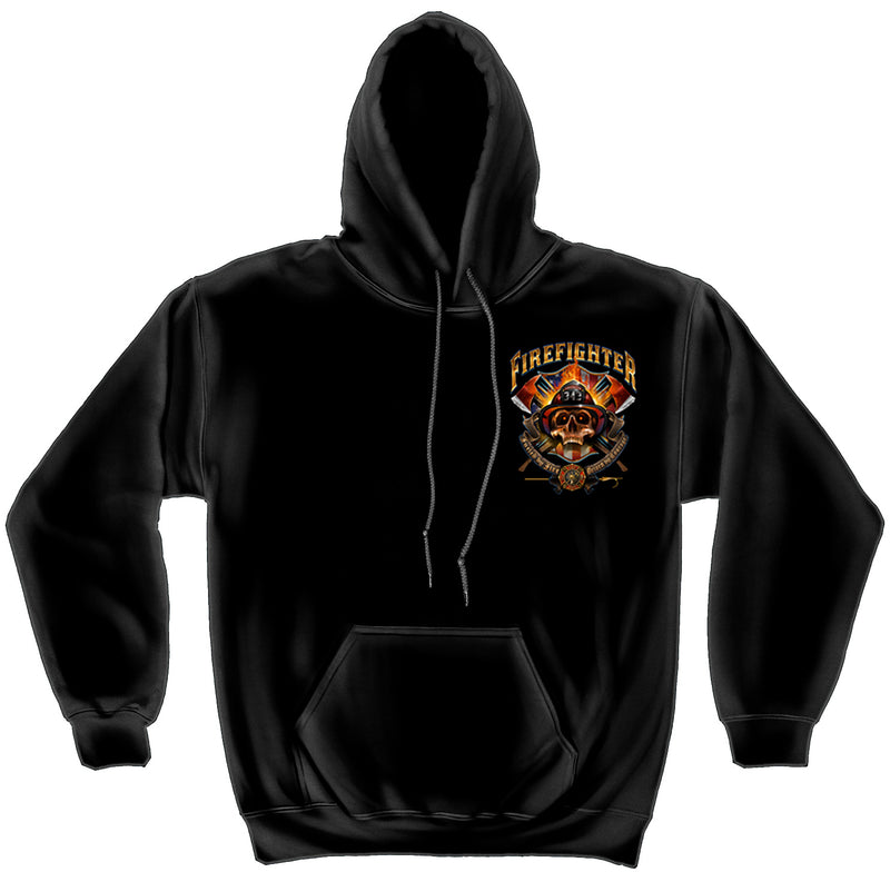 Firefighter Patriotic Skull Graphic Hoodie