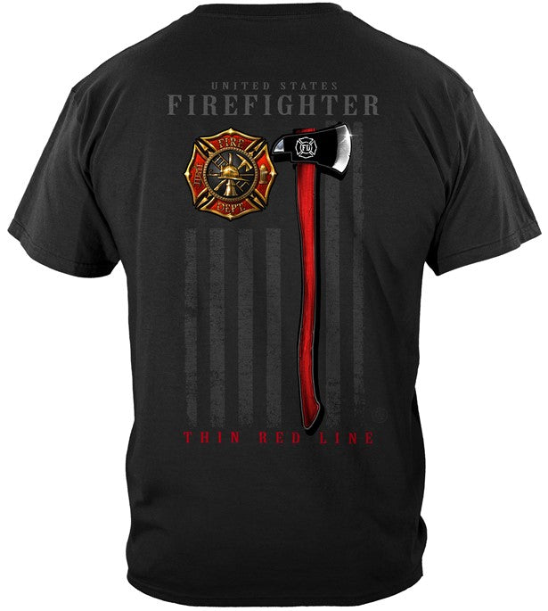 Firefighter Patriotic This Red Line, Flag & Axe