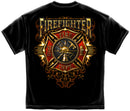 Firefighter with Gold Tribal Flames Tee