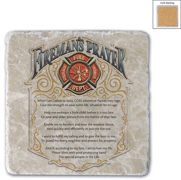Fireman's Prayer Stone Coasters (set of 4)