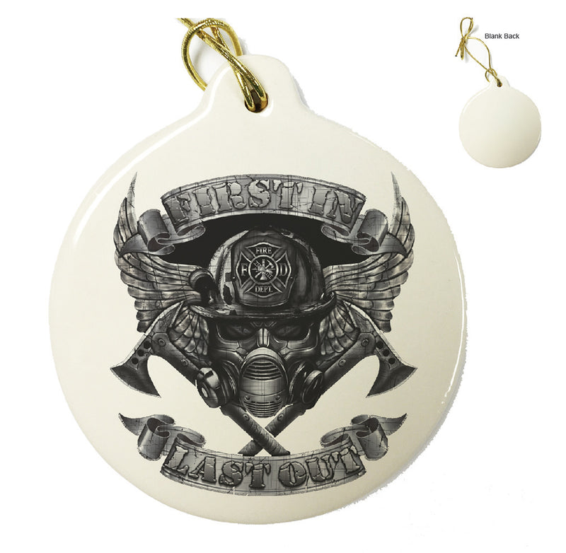 First In Last Out Crossed Axes Ornament