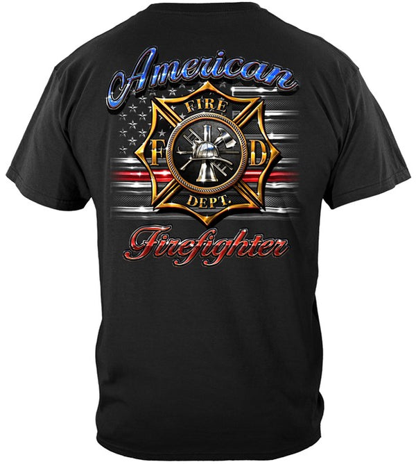 Gold Maltese American Firefighter Tee