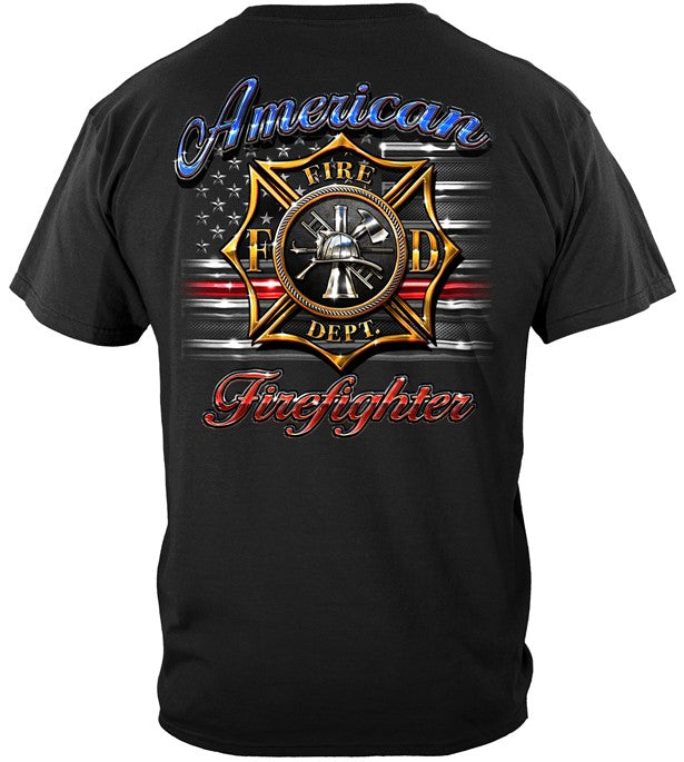 Gold Maltese American Firefighter Tee