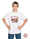 Firefighter Ladder Truck "Keep Back 200 Feet" Tee Shirt - Ash