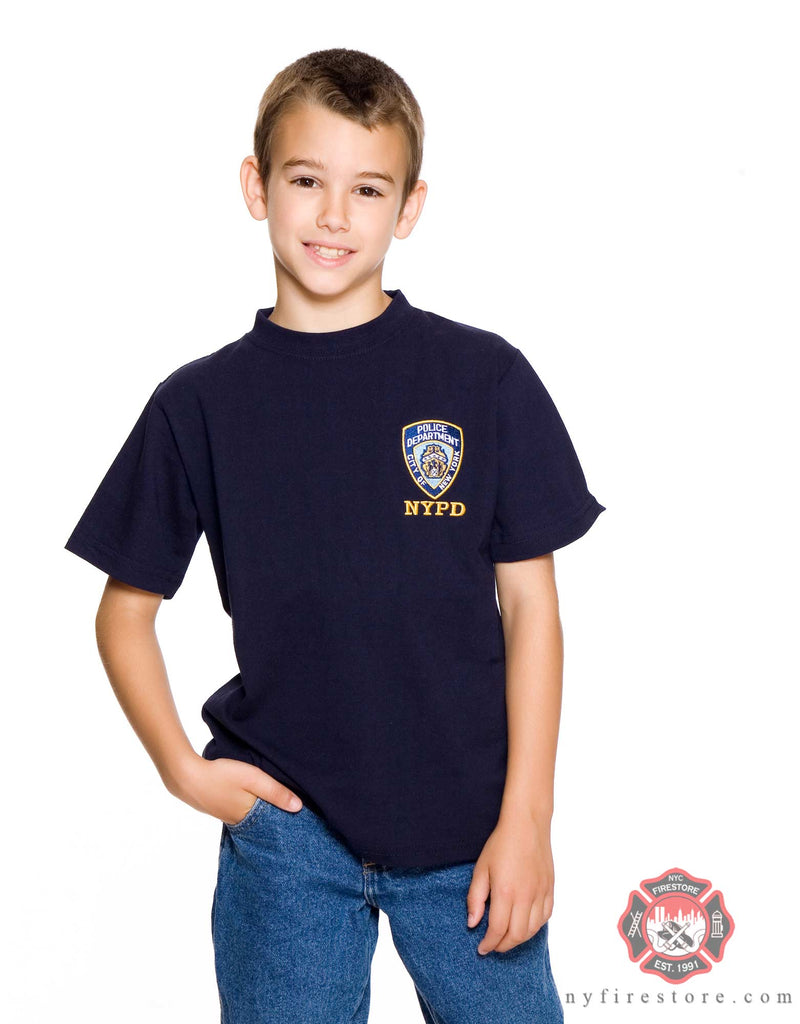 NYPD Kids Embroidered Logo Navy T-Shirt