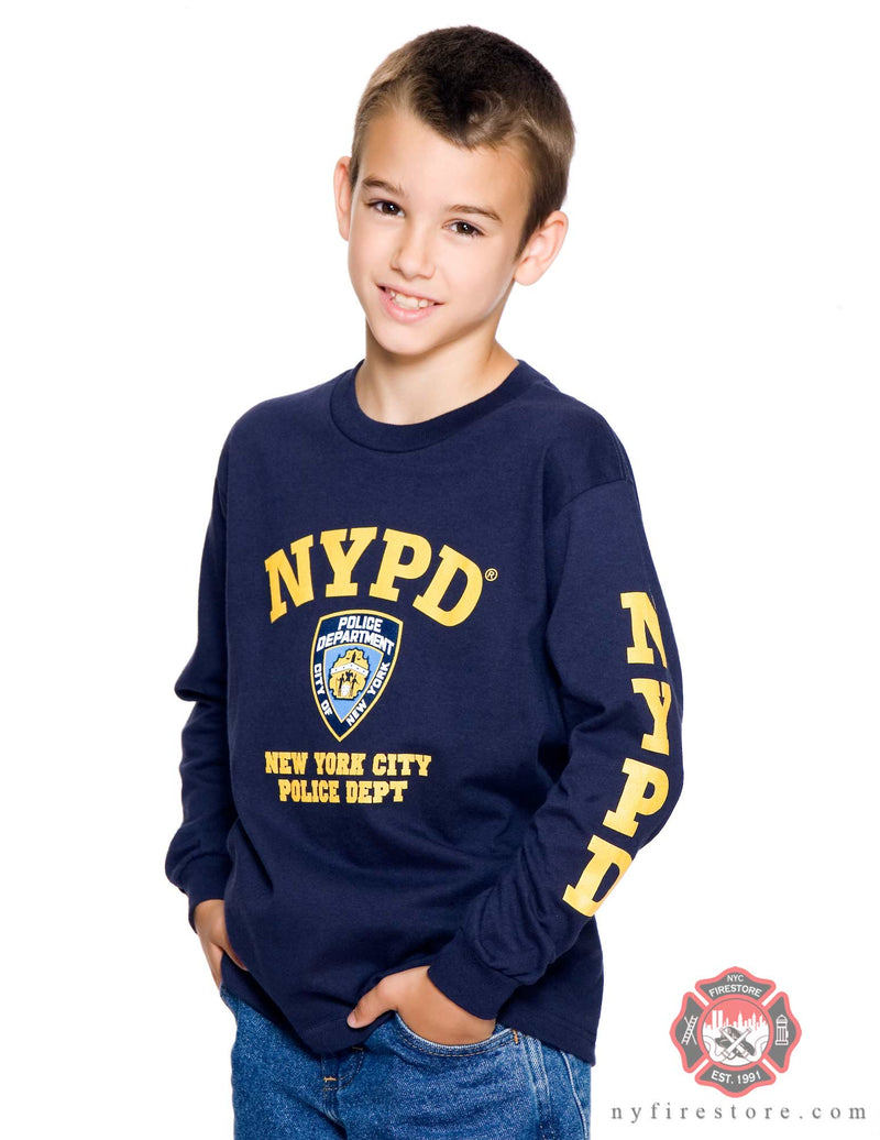 NYPD Kids Long Sleeve T-Shirt - Navy