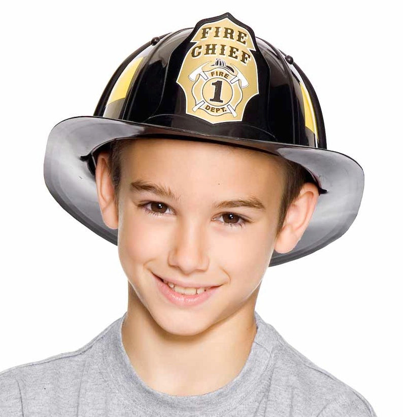KIds Black Firefighter Helmet 