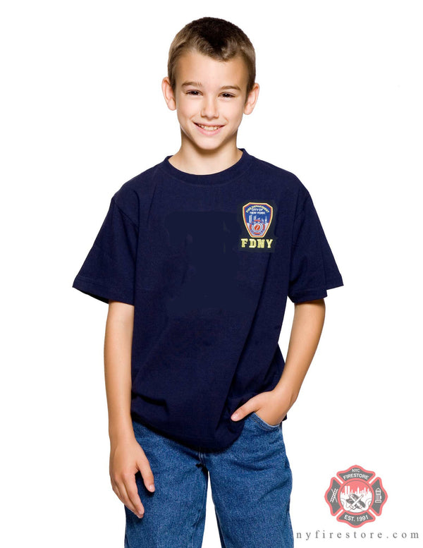 FDNY Kids Navy embroidered Logo Tee