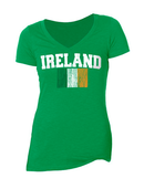 Ladies Distressed Irish Flag Tee