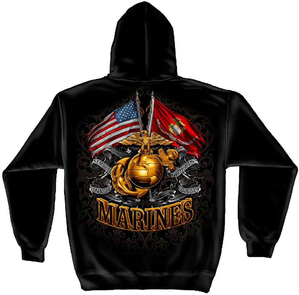 トップス Marine Embroidered Pullover Hooded Shirt Custom Embroidered U.S. Marine Corps Hoodie Sweatshirts