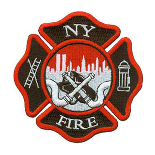 NY Fire Department Helmet and Nozzles Patch