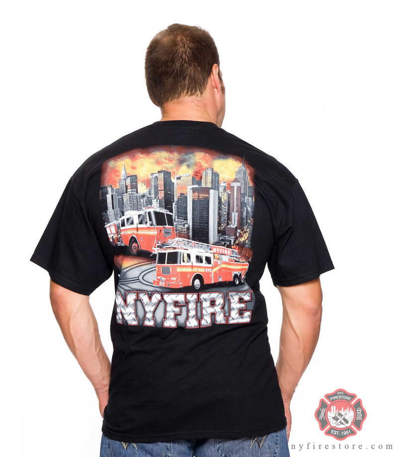 NYFIRE Trucks and Skyline Tee Shirt