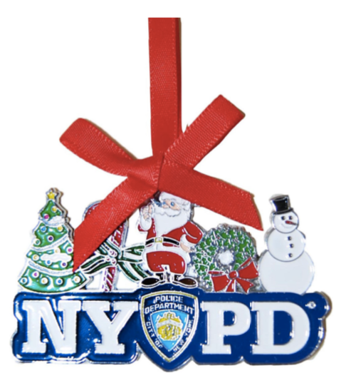NYPD Metal Christmas Ornament
