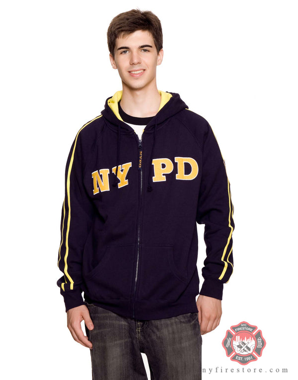 NYPD Track Zippered Hoodie Sweatshirt