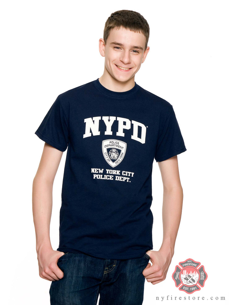 NYPD White Letter Athletic T-Shirt