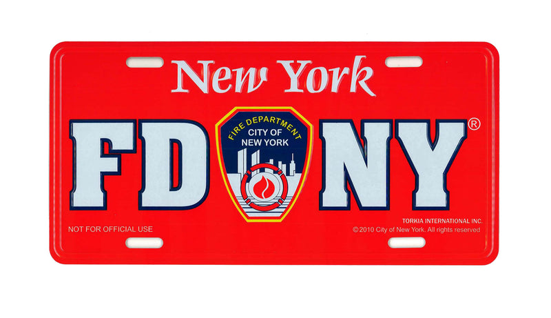 Red FDNY License Plate