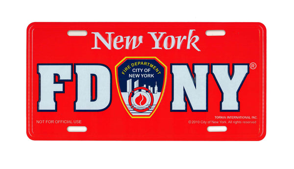 Red FDNY License Plate
