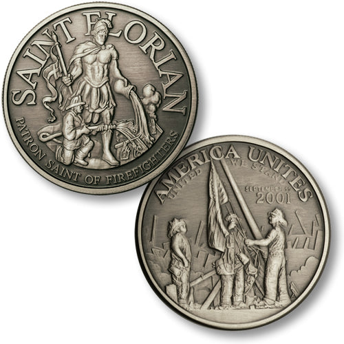 1.5" Saint Florian WTC Memorial Challenge Coin